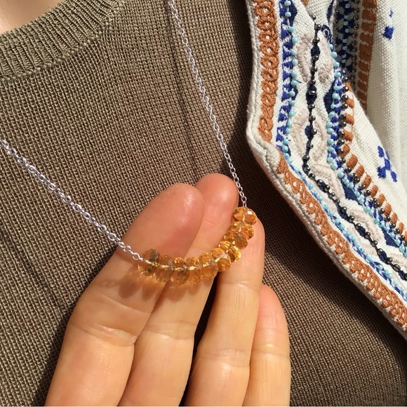 Citrine Sundance Charm Necklace Sterling Silver - Picture 8 of 9